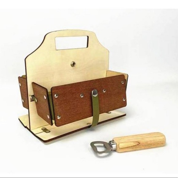 NWT adventure is out there bottle opener caddy wooden gift holds 6-12 oz bottle - Picture 2 of 7